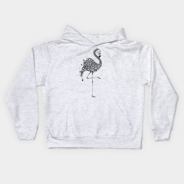 Poetic Flamingo Kids Hoodie by LouJah69